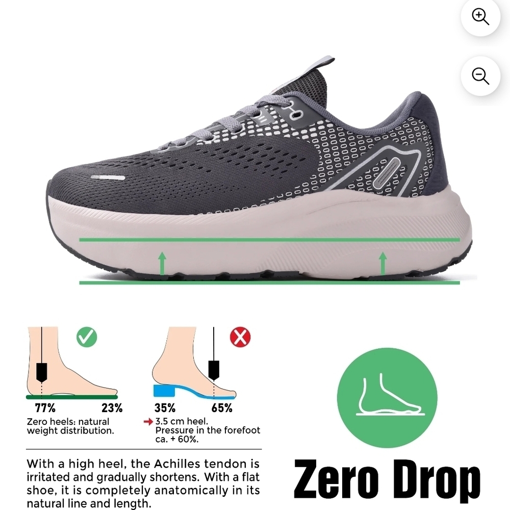 Women Wide-Toe Shoes Arch Support Wide Width Sneakers for Running Athletic M42 - Picture 3 of 16